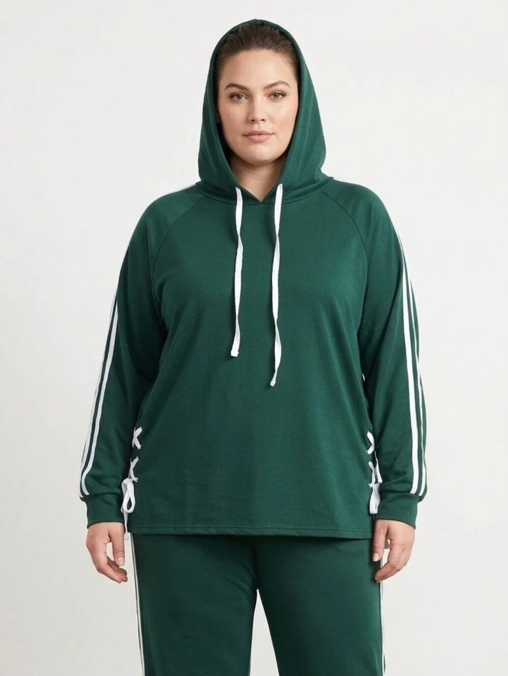 Sporty Dark Green Track Jogger Set Hoodie  NWT